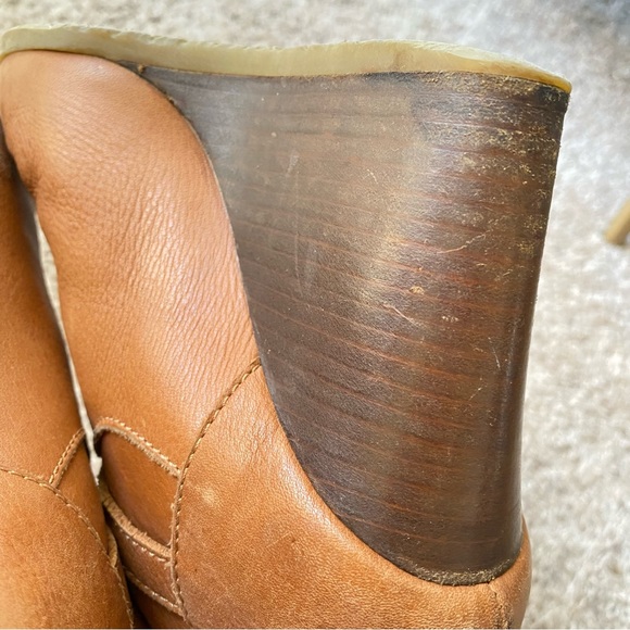 J. Crew cognac leather ankle wedge booties - Picture 7 of 9